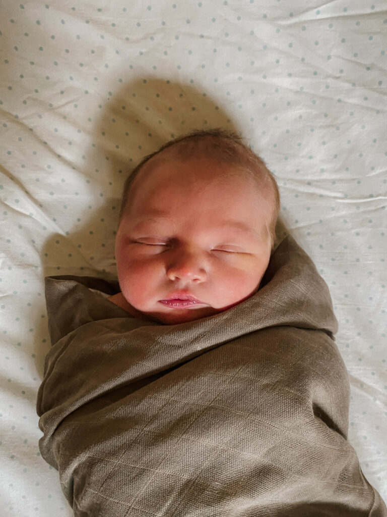 A simple baby in a simple swaddle